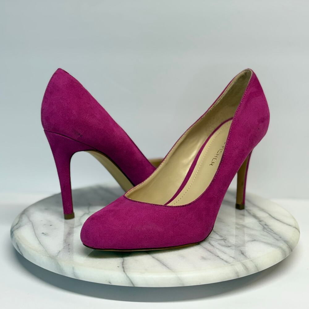Marc Fisher Woman's Pump Heels 7 Pink Faux Suede Barbiecore Formal Party‎